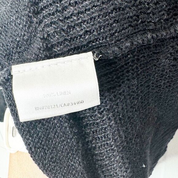 Eileen Fisher Black Open Front Linen 1/2 Sleeve Cardigan Sweater Women’s Size S - Picture 5 of 6